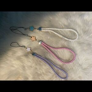 Set of 3 trendy cell phone star charms #10